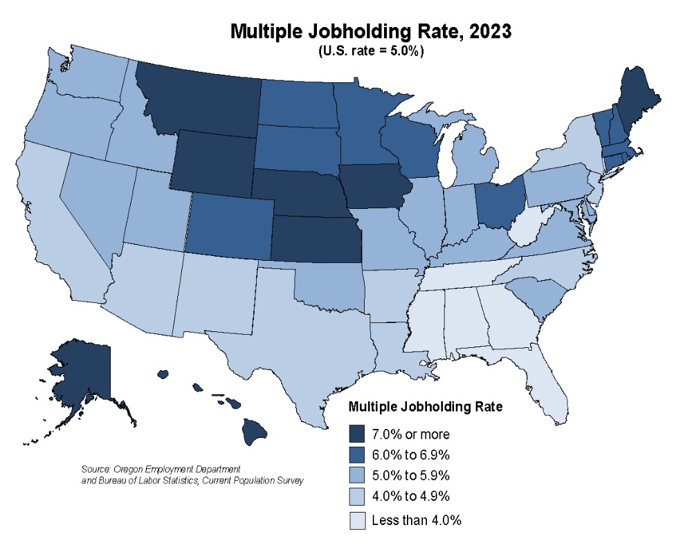 Figure showing Multiple Jobholding Rate, 2023